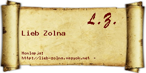 Lieb Zolna névjegykártya